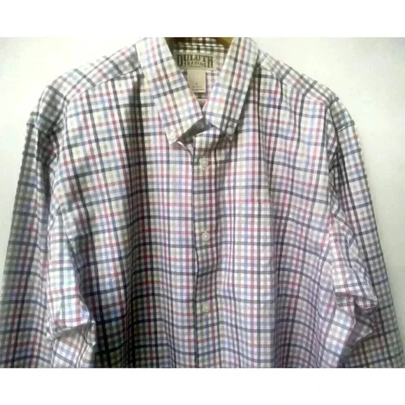 Duluth Trading Co. Mens Button Down Shirt Multi-color Plaid Long Sleeve Cotton L - Picture 6 of 6